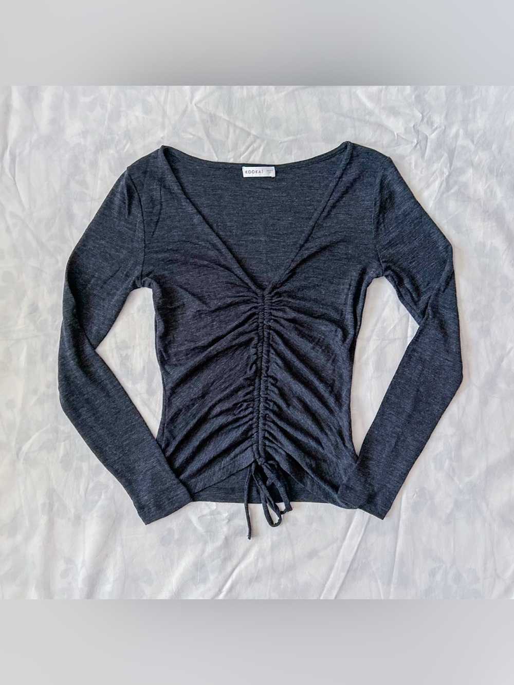 Kookai Ruched Long Sleeve Top (Size: S)